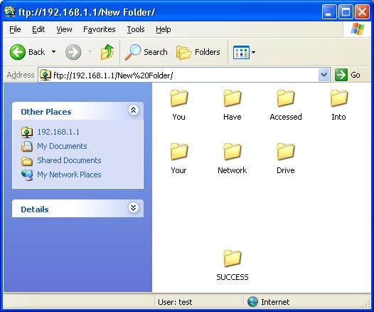 successfully using ftp to access my computer